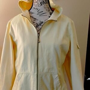 Christopher & Banks Hooded Denim Yellow Jacket - size large - in great condition